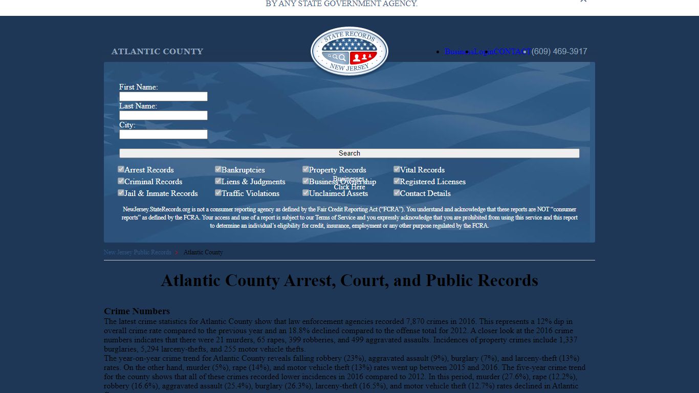 Atlantic County Arrest, Court, and Public Records