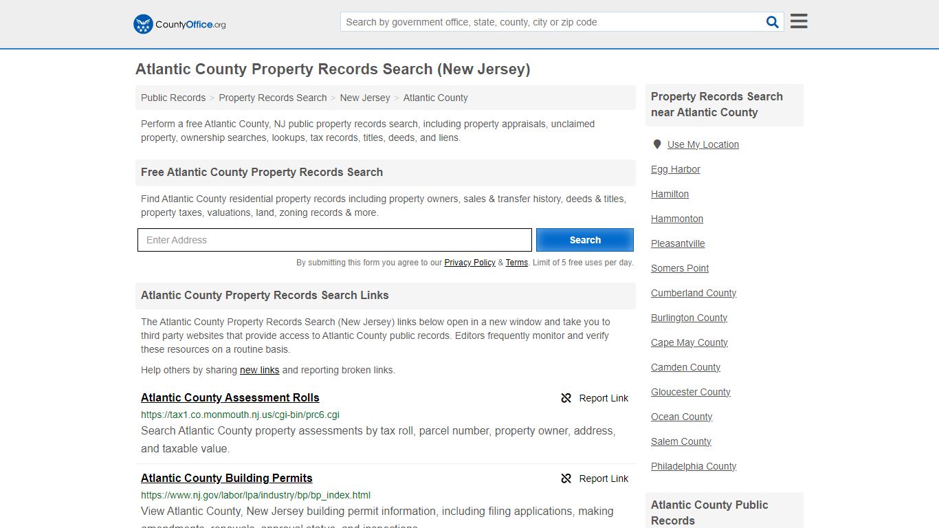 Atlantic County Property Records Search (New Jersey) - County Office